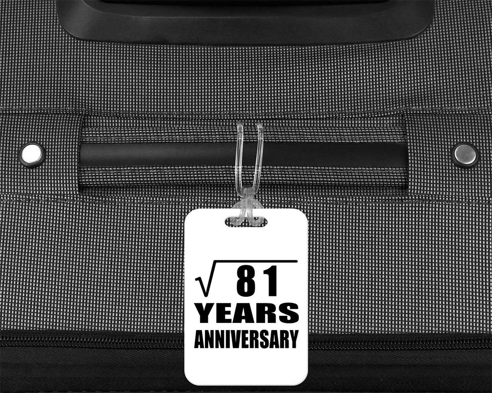 9th Anniversary Square Root of 81 Years Anniversary - Luggage Bag Tag