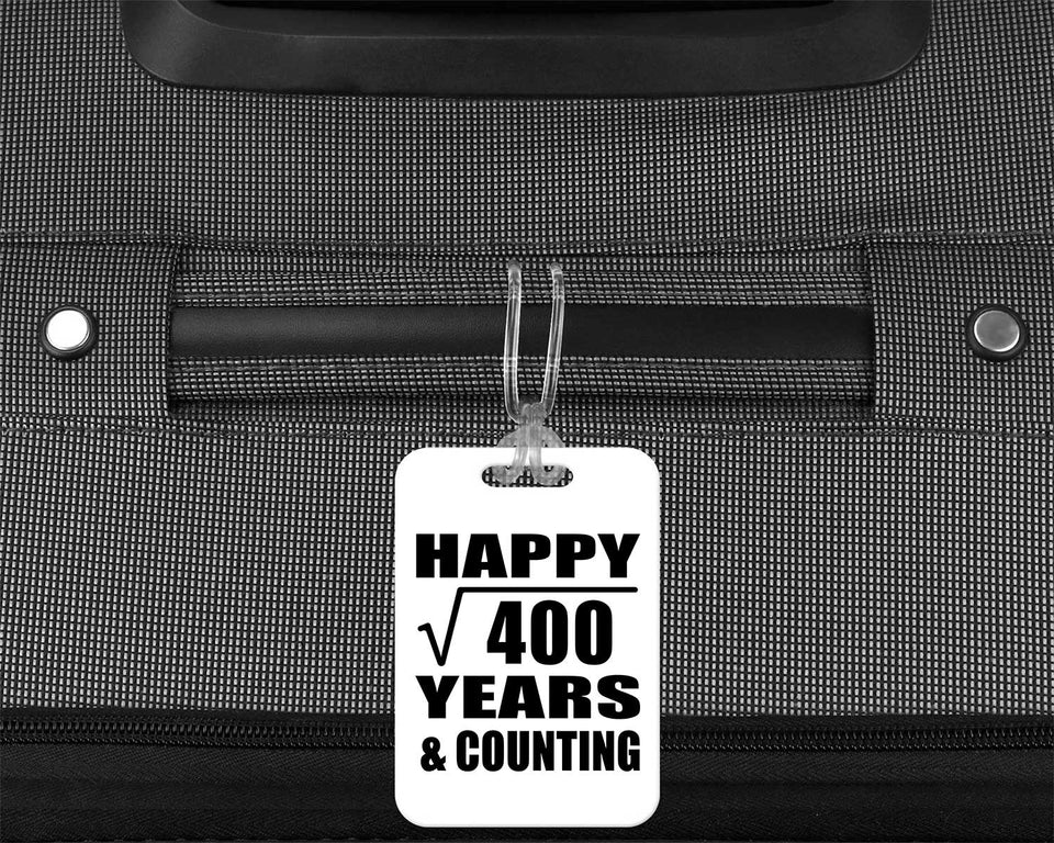 Happy 20th Anniversary Square Root of 400 Years & Counting - Luggage Bag Tag