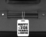 Happy 56th Anniversary Square Root of 3136 Years & Counting - Luggage Bag Tag