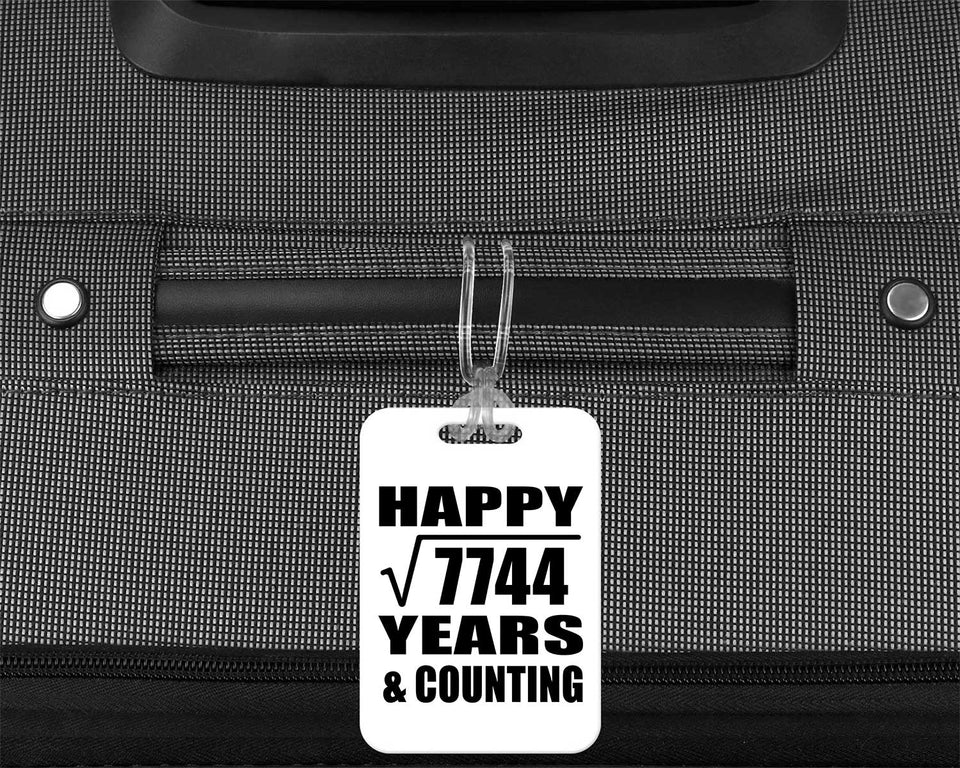 Happy 88th Anniversary Square Root of 7744 Years & Counting - Luggage Bag Tag