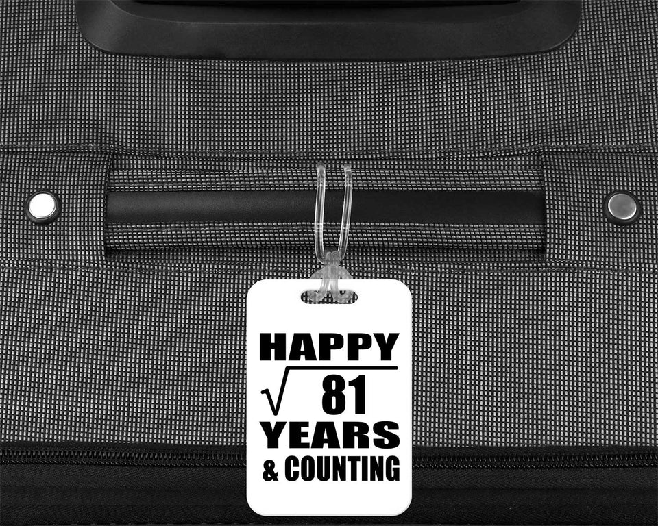 Happy 9th Anniversary Square Root of 81 Years & Counting - Luggage Bag Tag
