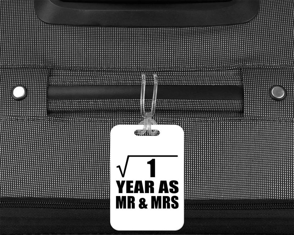 1st Anniversary Square Root of 1 Year As Mr & Mrs - Luggage Bag Tag