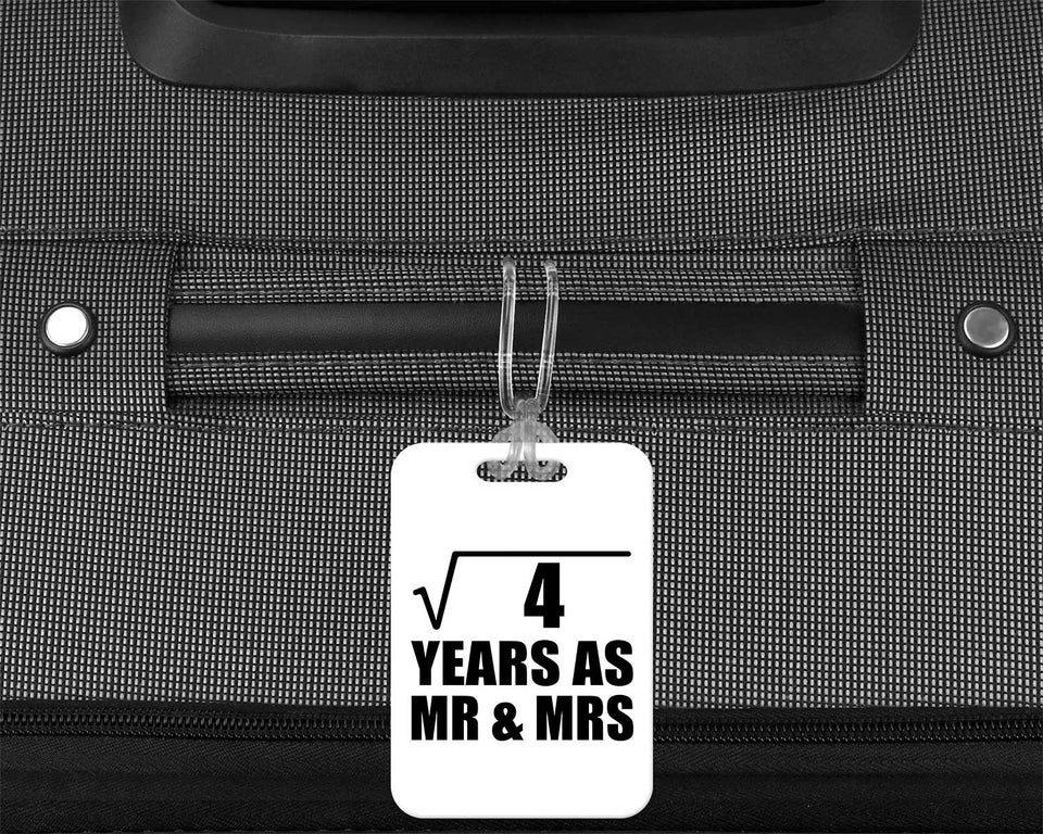 2nd Anniversary Square Root of 4 Years As Mr & Mrs - Luggage Bag Tag