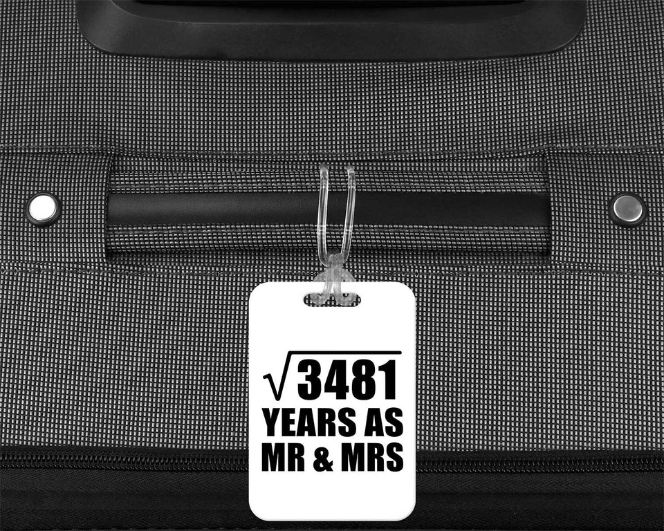 59th Anniversary Square Root of 3481 Years As Mr & Mrs - Luggage Bag Tag