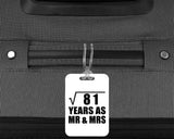 9th Anniversary Square Root of 81 Years As Mr & Mrs - Luggage Bag Tag