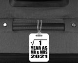 1st Anniversary Square Root of 1 Year As Mr & Mrs 2021 - Luggage Bag Tag