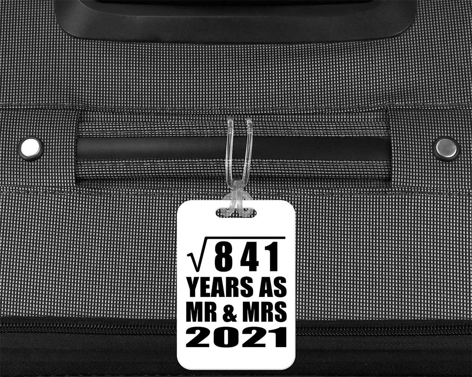 29th Anniversary Square Root of 841 Years As Mr & Mrs 2021 - Luggage Bag Tag