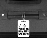 3rd Anniversary Square Root of 9 Years As Mr & Mrs 2021 - Luggage Bag Tag