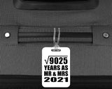 95th Anniversary Square Root of 9025 Years As Mr & Mrs 2021 - Luggage Bag Tag