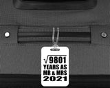99th Anniversary Square Root of 9801 Years As Mr & Mrs 2021 - Luggage Bag Tag