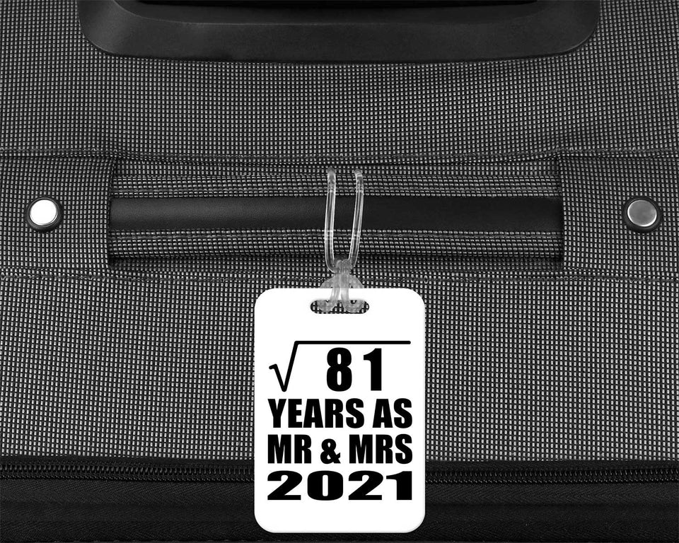 9th Anniversary Square Root of 81 Years As Mr & Mrs 2021 - Luggage Bag Tag