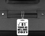 9th Anniversary Square Root of 81 Years As Mr & Mrs 2021 - Luggage Bag Tag