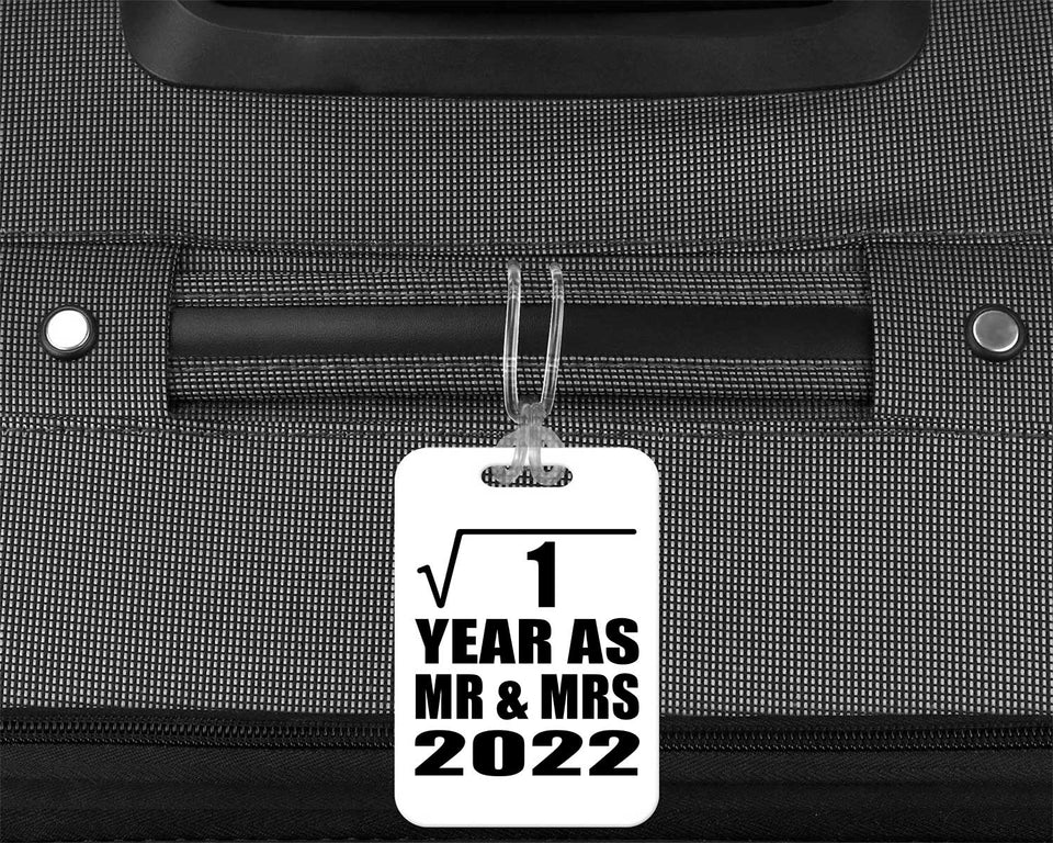 1st Anniversary Square Root of 1 Year As Mr & Mrs 2022 - Luggage Bag Tag