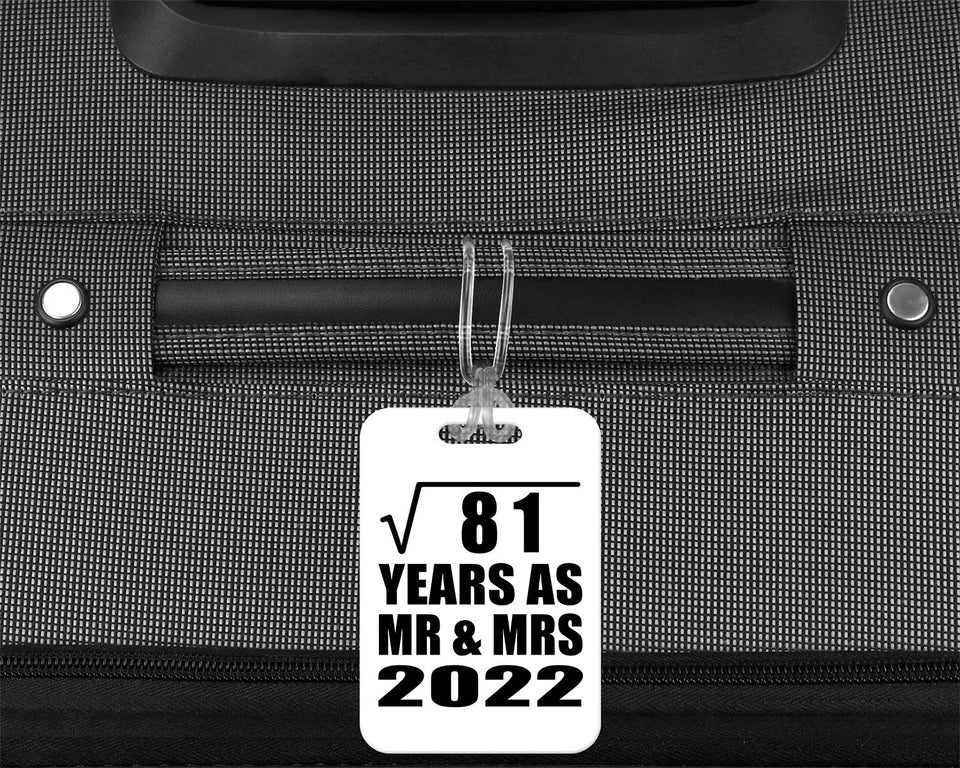 9th Anniversary Square Root of 81 Years As Mr & Mrs 2022 - Luggage Bag Tag