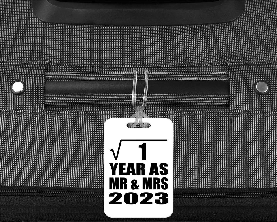 1st Anniversary Square Root of 1 Year As Mr & Mrs 2023 - Luggage Bag Tag