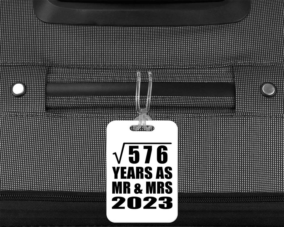 24th Anniversary Square Root of 576 Years As Mr & Mrs 2023 - Luggage Bag Tag