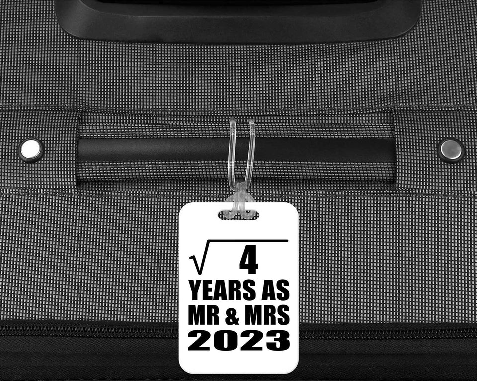 2nd Anniversary Square Root of 4 Years As Mr & Mrs 2023 - Luggage Bag Tag