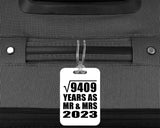 97th Anniversary Square Root of 9409 Years As Mr & Mrs 2023 - Luggage Bag Tag