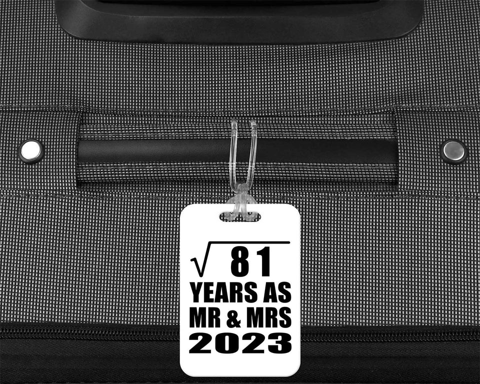 9th Anniversary Square Root of 81 Years As Mr & Mrs 2023 - Luggage Bag Tag