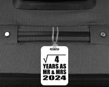 2nd Anniversary Square Root of 4 Years As Mr & Mrs 2024 - Luggage Bag Tag