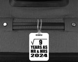 3rd Anniversary Square Root of 9 Years As Mr & Mrs 2024 - Luggage Bag Tag