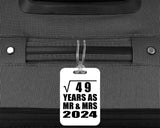 7th Anniversary Square Root of 49 Years As Mr & Mrs 2024 - Luggage Bag Tag