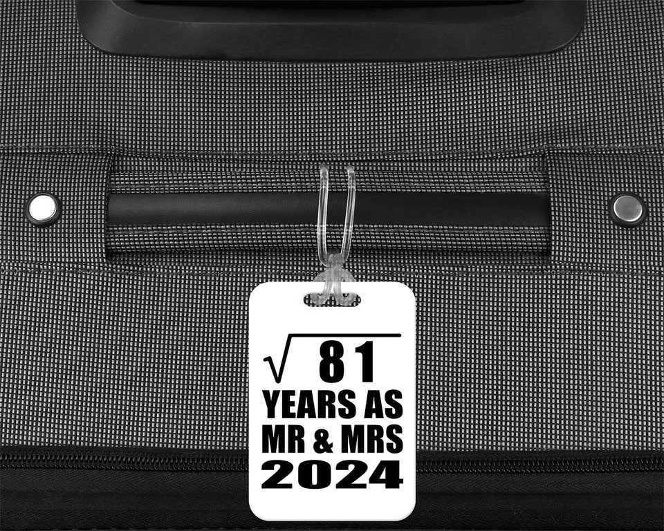 9th Anniversary Square Root of 81 Years As Mr & Mrs 2024 - Luggage Bag Tag
