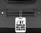 9th Anniversary Square Root of 81 Years As Mr & Mrs 2024 - Luggage Bag Tag