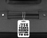 16th Anniversary Square Root of 256 Years Lifetime To Go - Luggage Bag Tag