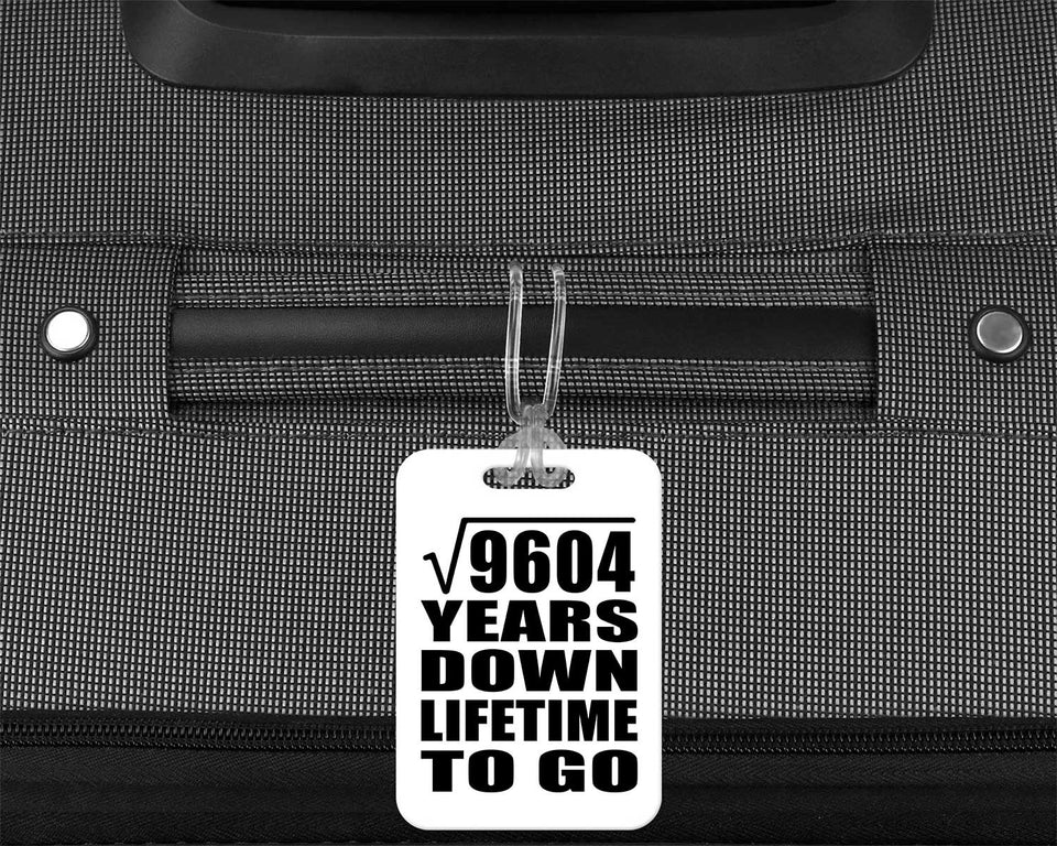98th Anniversary Square Root of 9604 Years Lifetime To Go - Luggage Bag Tag