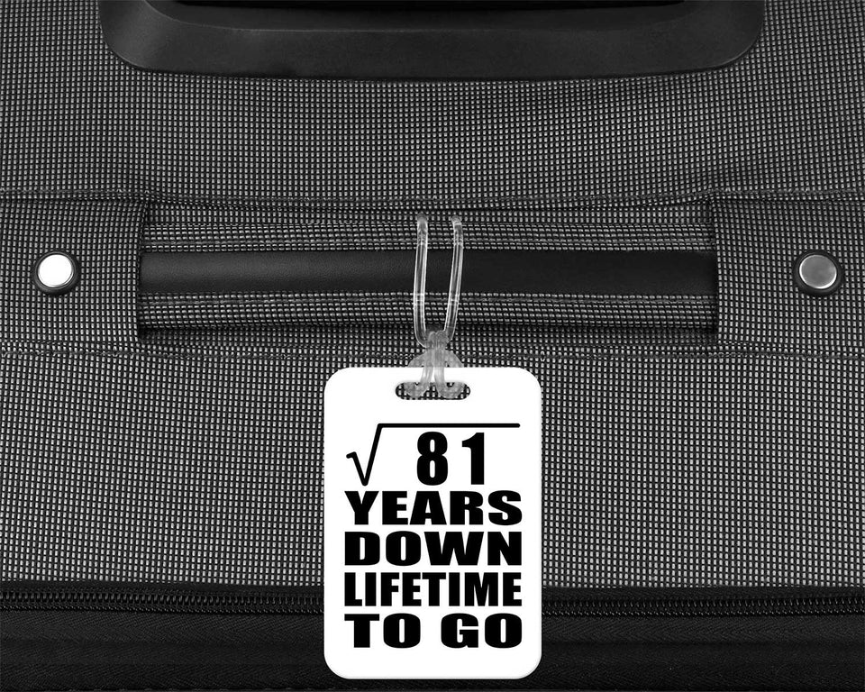 9th Anniversary Square Root of 81 Years Lifetime To Go - Luggage Bag Tag