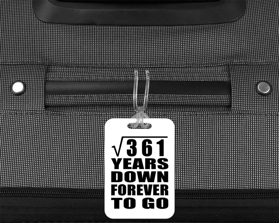 19th Anniversary Square Root of 361 Years Down Forever To Go - Luggage Bag Tag