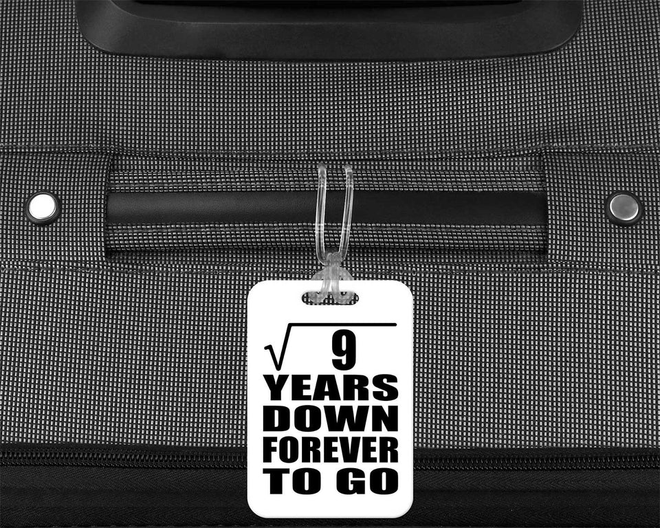 3rd Anniversary Square Root of 9 Years Down Forever To Go - Luggage Bag Tag