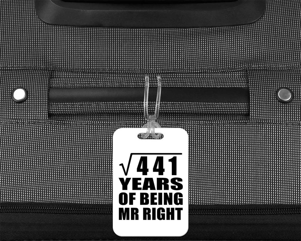 21st Anniversary Square Root of 441 Years of Being Mr Right - Luggage Bag Tag