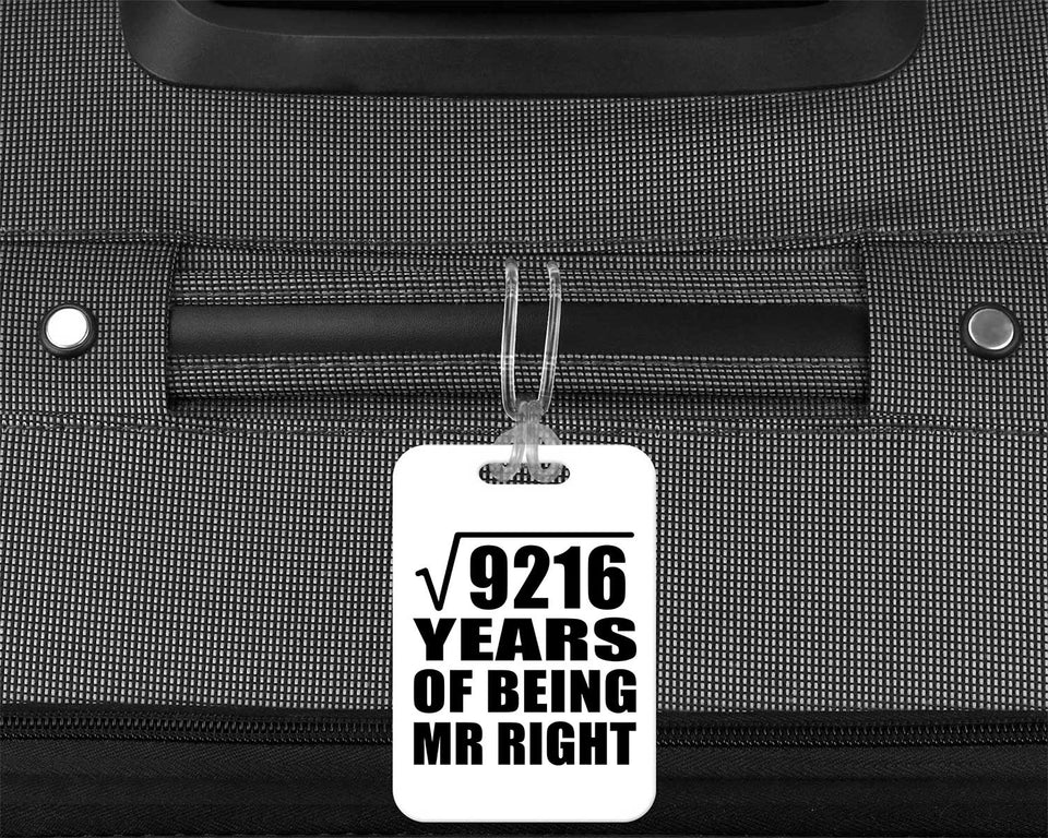 96th Anniversary Square Root of 9216 Years of Being Mr Right - Luggage Bag Tag