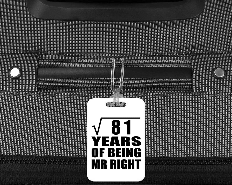9th Anniversary Square Root of 81 Years of Being Mr Right - Luggage Bag Tag