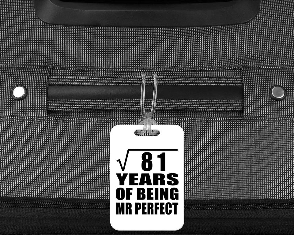 9th Anniversary Square Root of 81 Years of Mr Perfect - Luggage Bag Tag