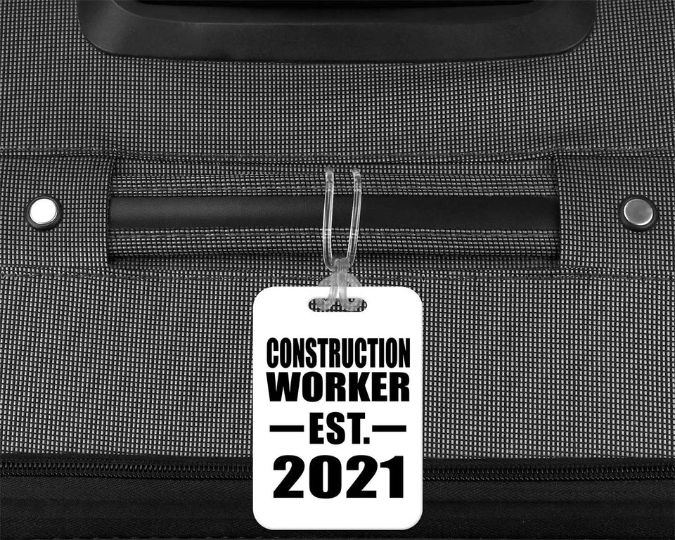 Construction Worker Established EST. 2021 - Luggage Bag Tag