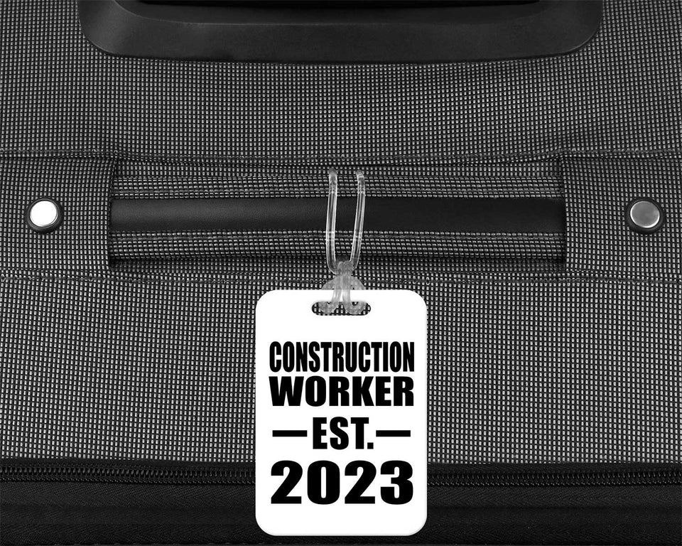 Construction Worker Established EST. 2023 - Luggage Bag Tag