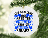 The Smallest Hands Make The Biggest Mark On Grandpa's Heart - Circle Ornament