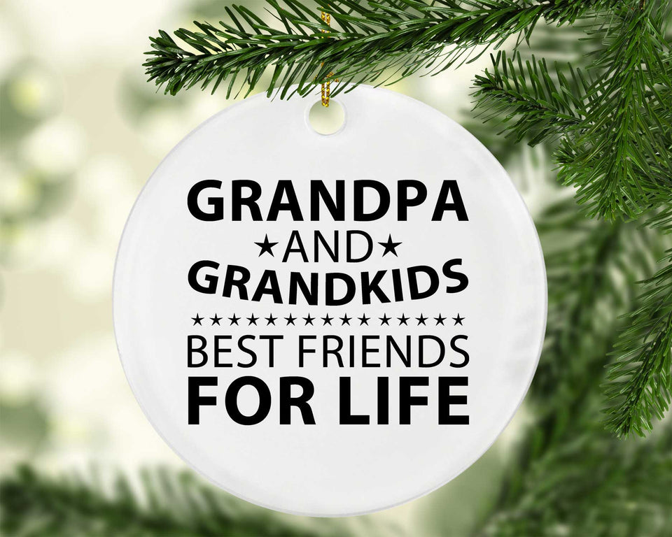 Grandpa and Grandkids, Best Friends For Life - Circle Ornament