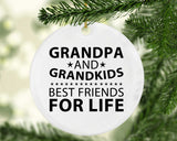 Grandpa and Grandkids, Best Friends For Life - Circle Ornament