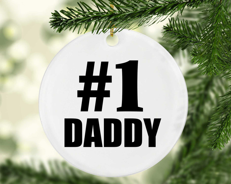 Number One #1 Daddy - Circle Ornament