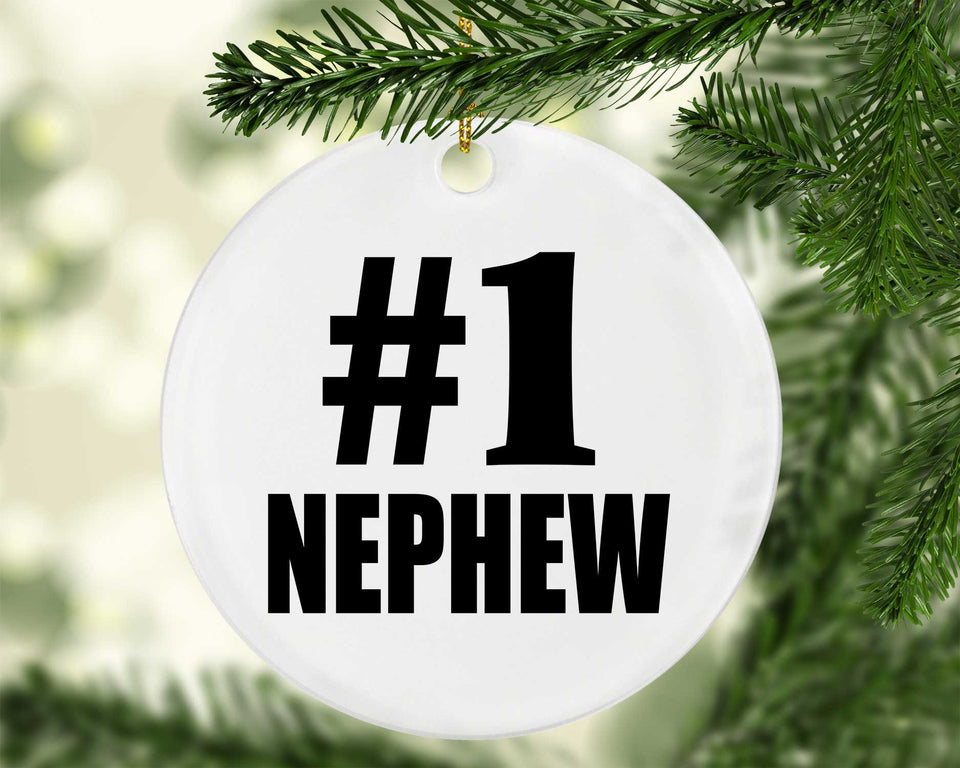 Number One #1 Nephew - Circle Ornament
