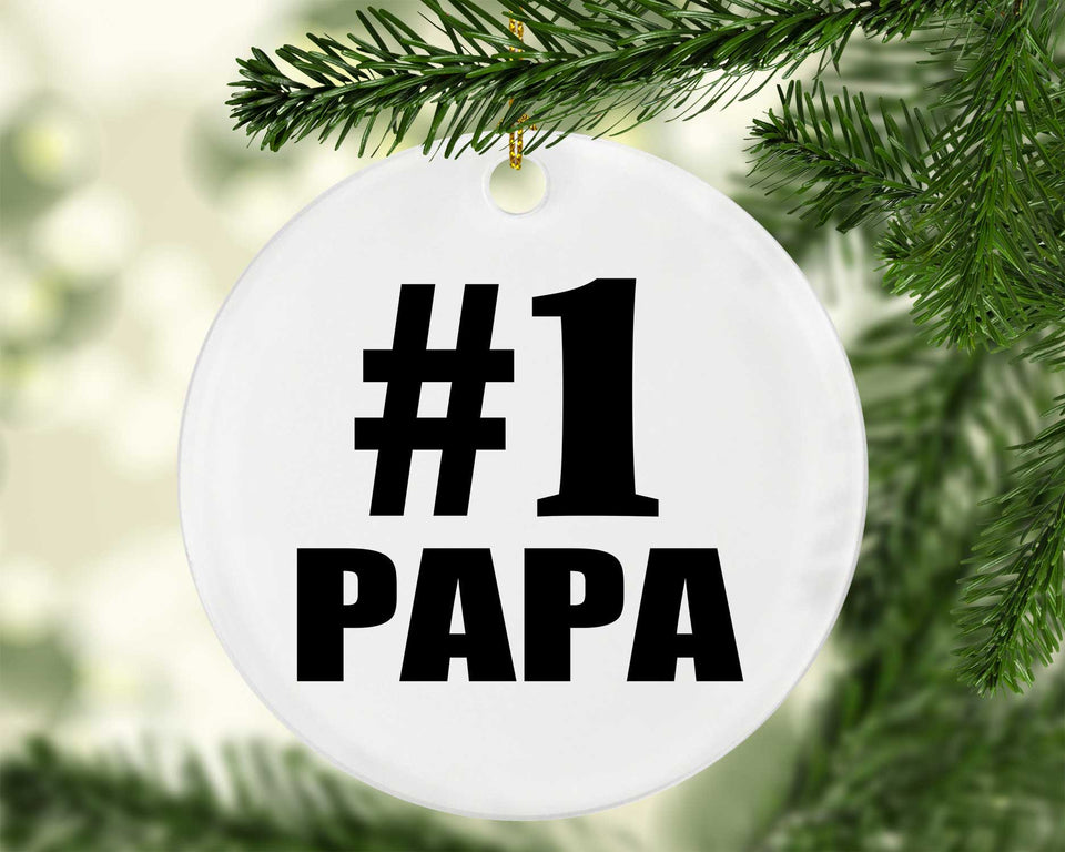 Number One #1 Papa - Circle Ornament