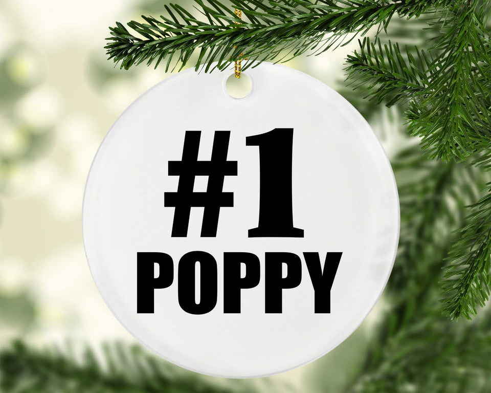 Number One #1 Poppy - Circle Ornament