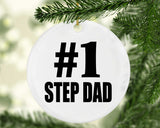Number One #1 Step Dad - Circle Ornament