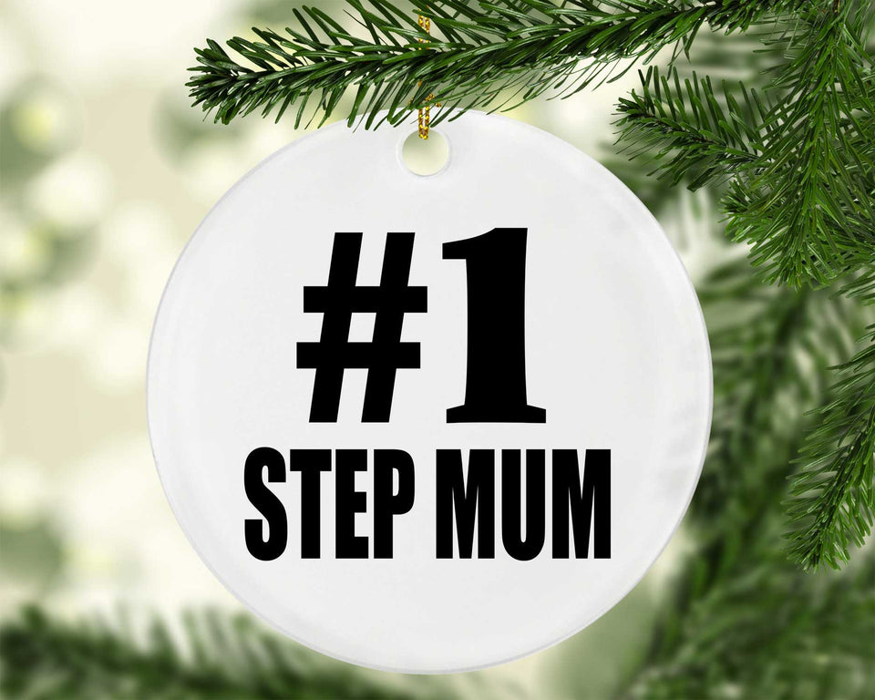 Number One #1 Step Mum - Circle Ornament