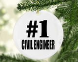 Number One #1 Civil Engineer - Circle Ornament