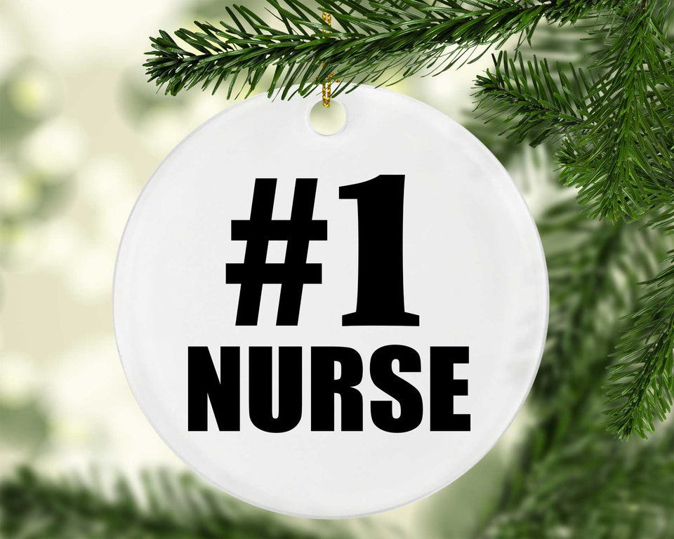 Number One #1 Nurse - Circle Ornament
